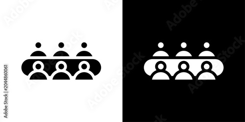Foto Community group icon in solid style representing teamwork, social network, collaboration, group participation and community engagement