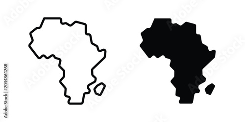 Bild auf Leinwand africa map icon in different style