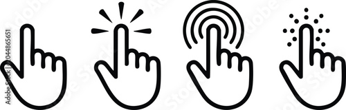 Hand tap swipe up mouse. Pointing, clicking, tapping, and pressing gestures. Click here mouse cursor, cursor hand click pointer icon set. 