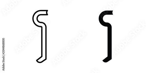 Canvastavla Crowbar icon in different style. vector flat and outlined icons