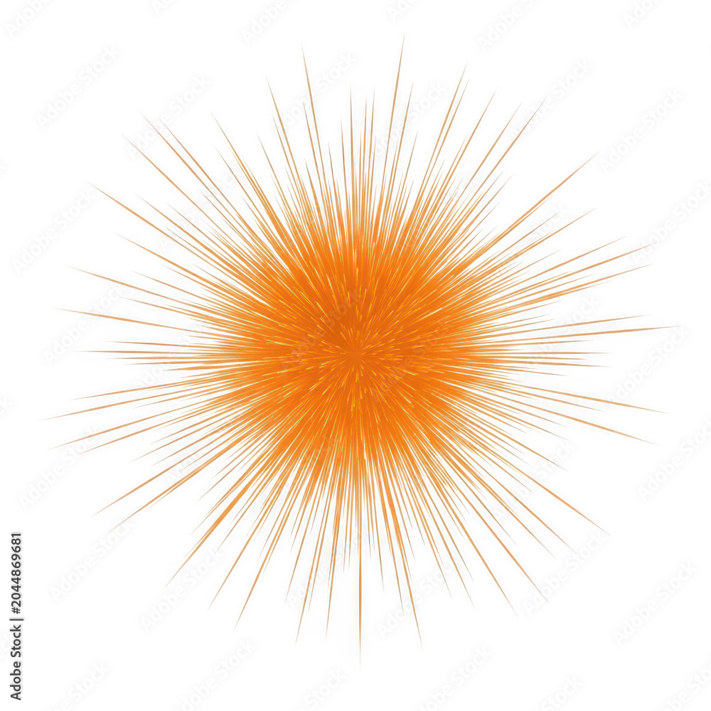 Naklejka premium Explosion of bright orange sparks in space isolated on transparent background