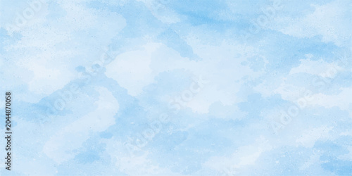 Quadro su tela Clear blue sky with fluffy white clouds and bright daylight atmosphere