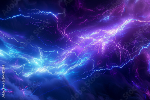 Blue and purple plasma electric energy field background
