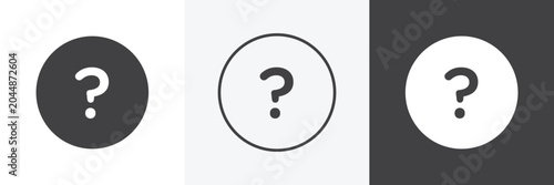 Cuadro en lienzo Doubts button icon set for web
