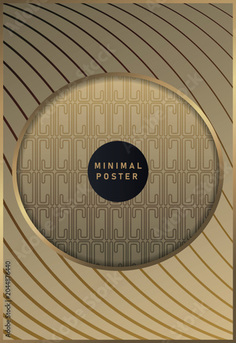 Abstract black and gold color minimal covers pattern designs