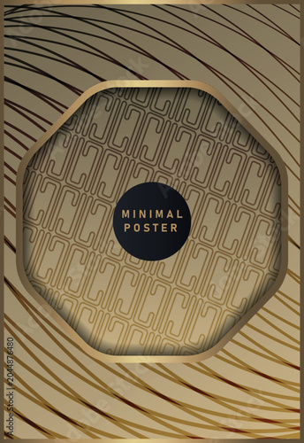 Abstract black and gold color minimal covers pattern designs