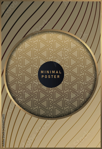 Abstract black and gold color minimal covers pattern designs