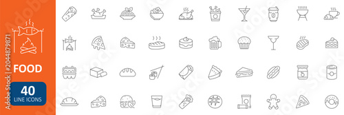 Принти на полотні Food Icon Set