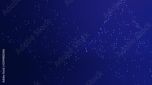 Digital Blue Particle Wave Background