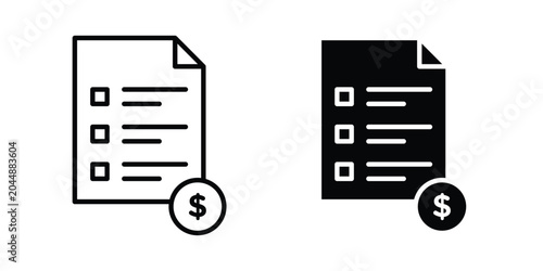Bild auf Leinwand Price list icon in different style