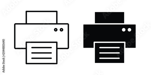 Tableau sur toile Printer icon in different style. vector flat and outlined icons