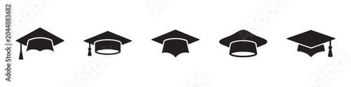 Foto Graduation cap icon set