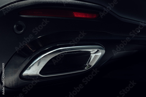 Quadro em tela Sleek design of a premium Mercedes-Benz GLE luxury SUV car shot in a dark studio showcase with dramatic low-key lighting