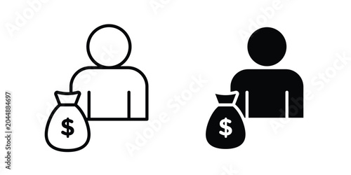 Foto Robbery icon in different style. vector flat and outlined icons