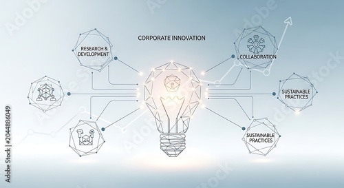 Innovation Concept with Light Bulb and Icons.