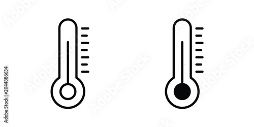 Cuadro en lienzo Thermometer icon in different style