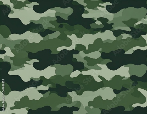 A camouflage pattern featuring various shades of green