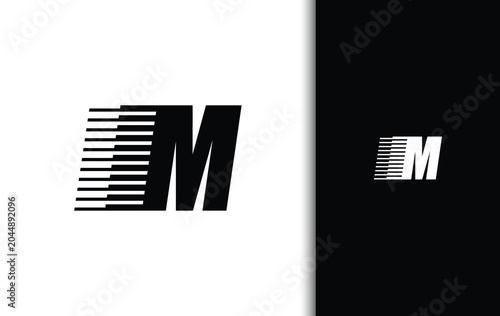 Modern Letter M Speed Line Logo Design for Technology and Corporate Brand Identity