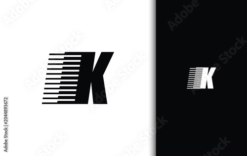 Modern Letter K Speed Line Logo Design for Technology and Corporate Brand Identity