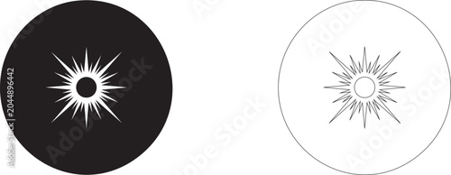 Foto Black hole vector icon, accretion disk symbol, cosmic pulsar, star radiation, quasar and theoretical astrophysics