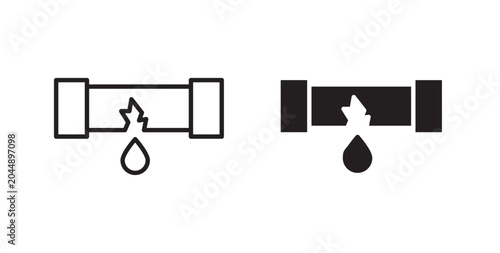 Broken pipe icon for website, apps and UI.