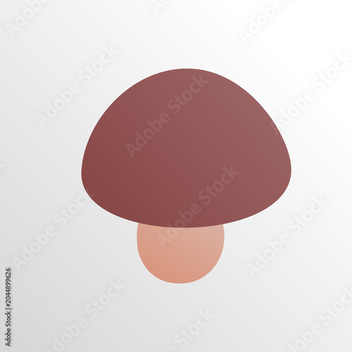 Photos Minimalist earthy brown mushroom icon with stubby stem isolated vector illustration