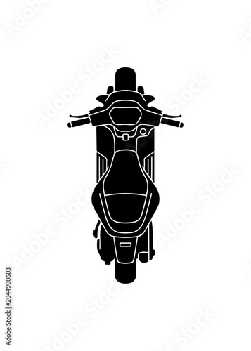 Motorcycle, scooter, bike, vehicle, black, icon, illustration