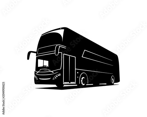 Black bus, coach, vehicle icon, transportation symbol, travel sign