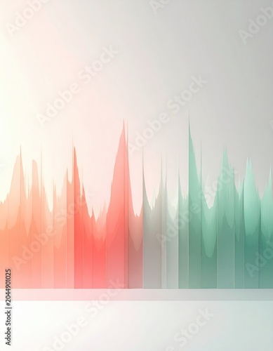 Abstract digital landscape with flowing organic shapes in gradient hues