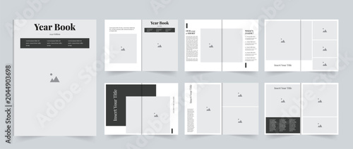 Modern Minimal Yearbook Template with Editorial Layout