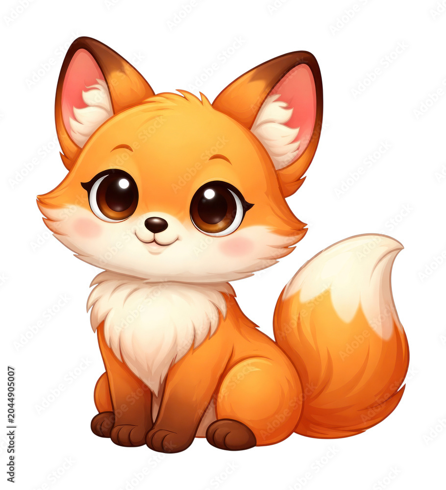 Obraz premium PNG Adorable cartoon fox illustration.
