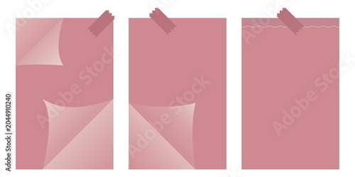 Tableau sur toile Pastel Sticky Notes Set with Taped and Folded Corners