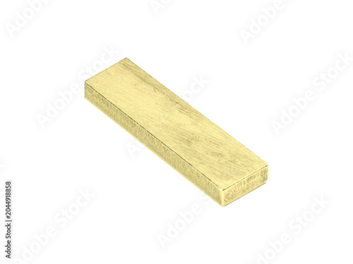 Gold bullion bar is isolated.