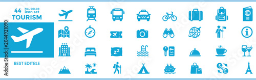 Canvas Print Hotel Services and Facilities Icons