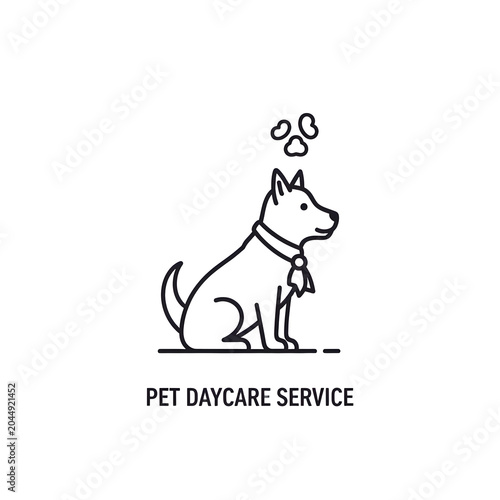 Dog Pet Daycare Service Line Art Icon, Transparent PNG