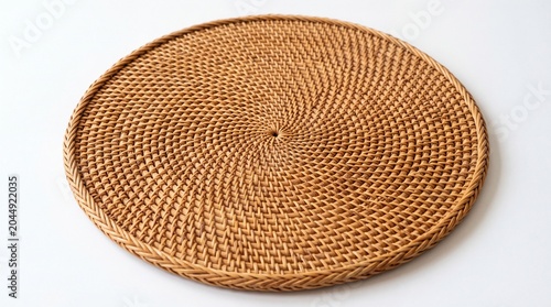 Round woven rattan placemat for table setting