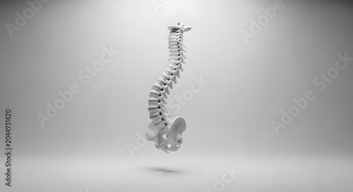 Human spine model, anatomical vertebral column, medical bone structure