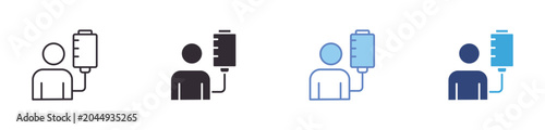 Fotografía Patient IV Drip Icon Set, healthcare treatment concept, hospital care and medica