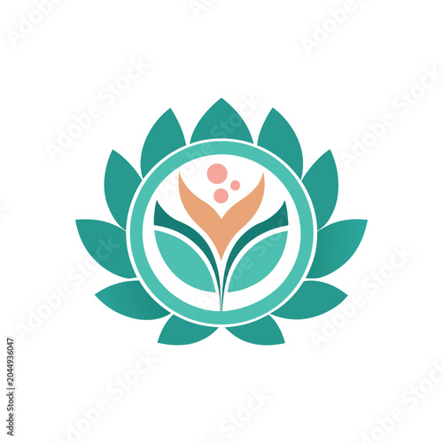 Floral Spa Vector Logo for Wellness Beauty and Organic Branding