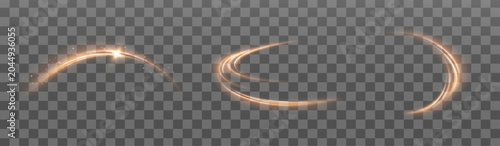 Canvastavla Golden swirling energy trails of glow with magical shimmering effects on a transparent background