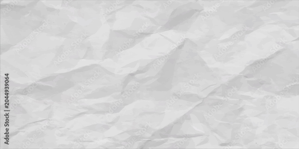 Naklejka premium Crumpled white paper texture, showing creases and wrinkles.