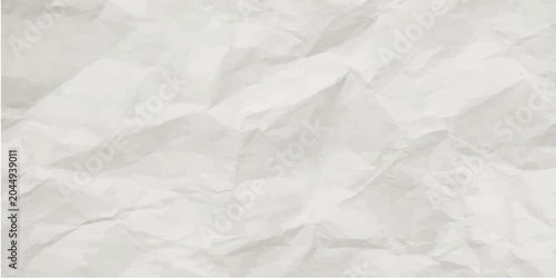 Tableau sur toile A crumpled white paper texture with visible creases and wrinkles, suggesting a background for design or text