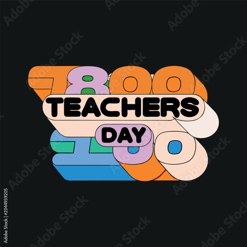 Teachers Day Typography Vector Design for Education Celebration Branding