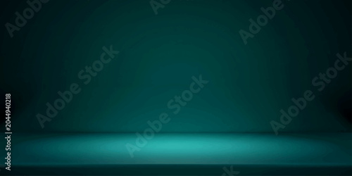 Obraz na płótnie Blue and green stage spotlight background with chroma key lighting design