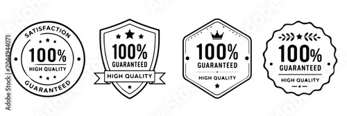 Unique Monochrome 100% Satisfaction Guarantee Badge Set