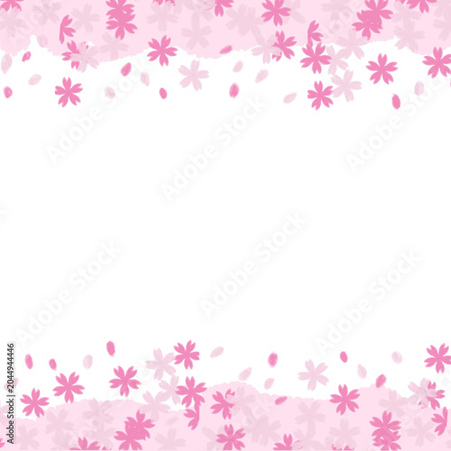 Pink cherry blossom border frame background