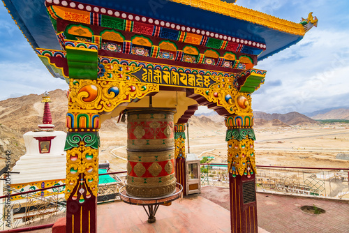 Photos Prayer wheel pavilion of Spituk Monastery, Spituk Gompa or Pethup Gompa,Buddhist monastery in Spituk, Leh district, Ladakh, India