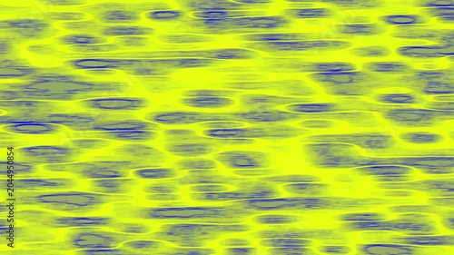 Abstract fluid animation featuring flowing waves of bright yellow and deep blue textures creating a shimmering liquid