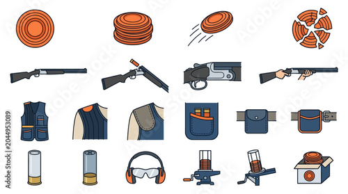 Shooting sports equipment collection.