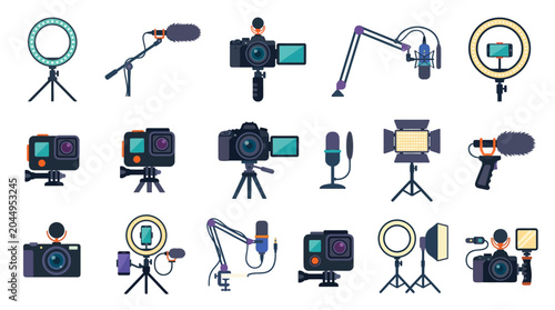 Camera and Microphone Equipment Setup.